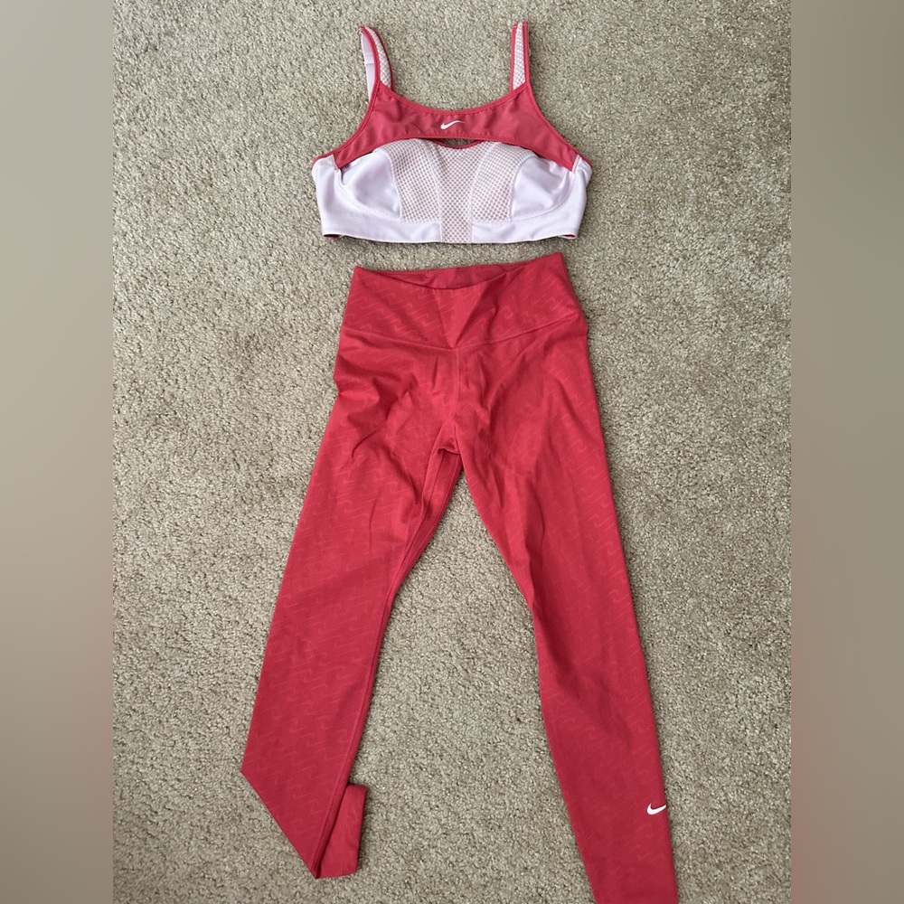 Nike Red and White Activewear Set